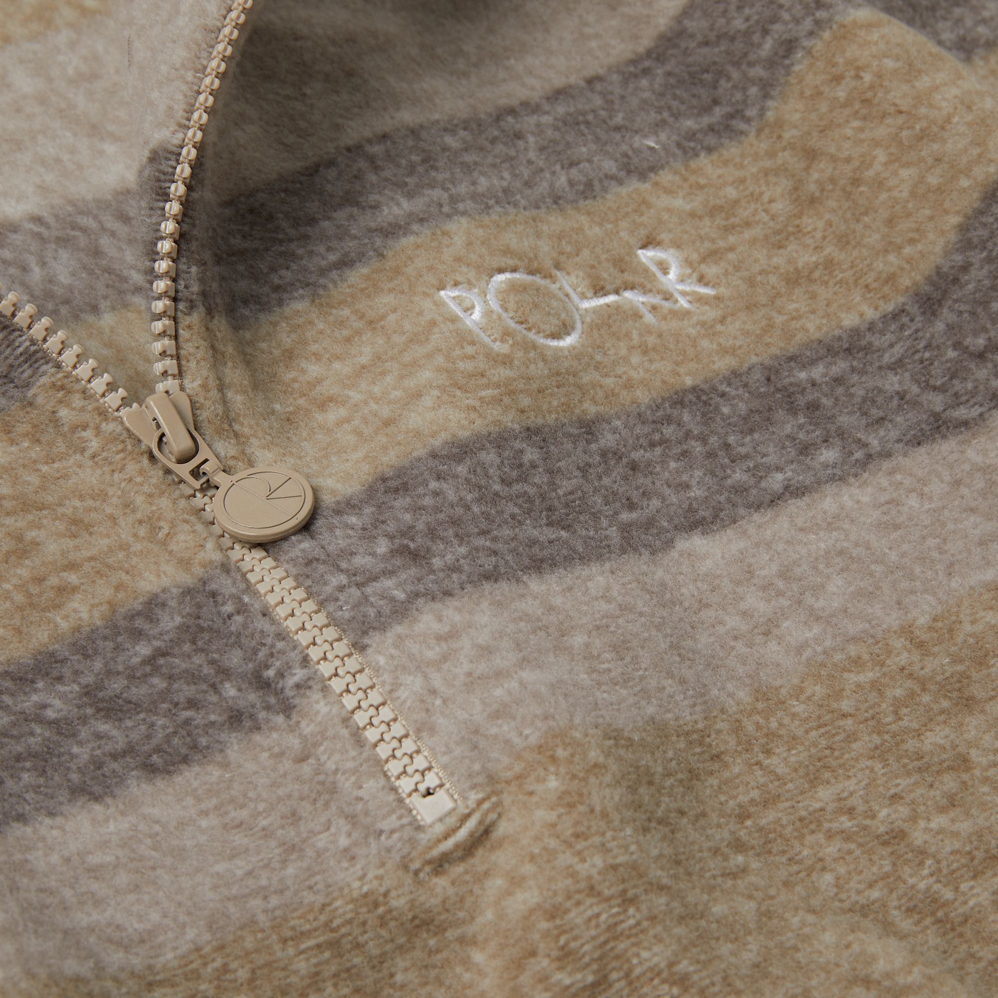 Polar-Skate-Co-SP22-Multistripe-Fleece-Pullover-Light-Brown-detail